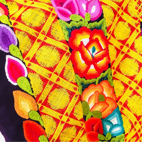 Mexican huipil blouse top Oaxaca Frida Kahlo authentic - Picture 4 of 13